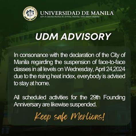 UDM Advisory – Universidad de Manila.